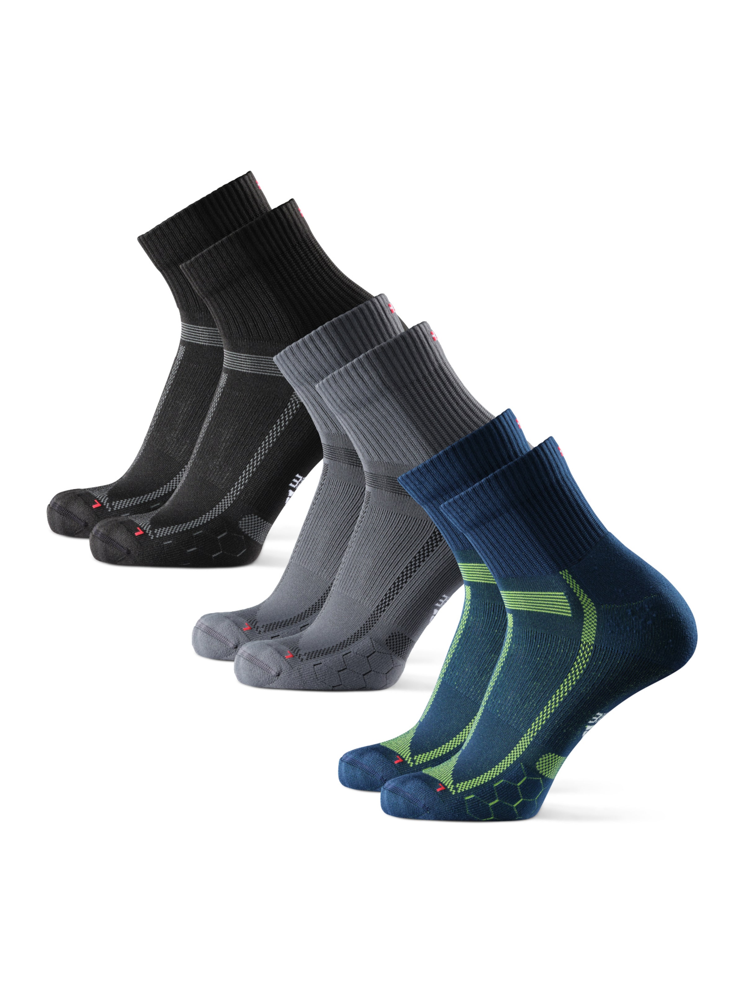 Chaussettes de sport 'Long Distance Quarter' DANISH ENDURANCE en mélange de couleurs