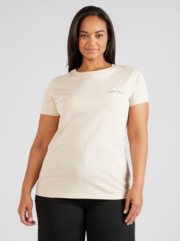 Calvin Klein Jeans Curve T-Shirt in Beige: predná strana