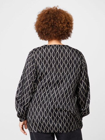 KAFFE CURVE Bluse i sort