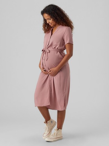 Abito camicia 'VMMVICA' di Vero Moda Maternity in rosa: frontale