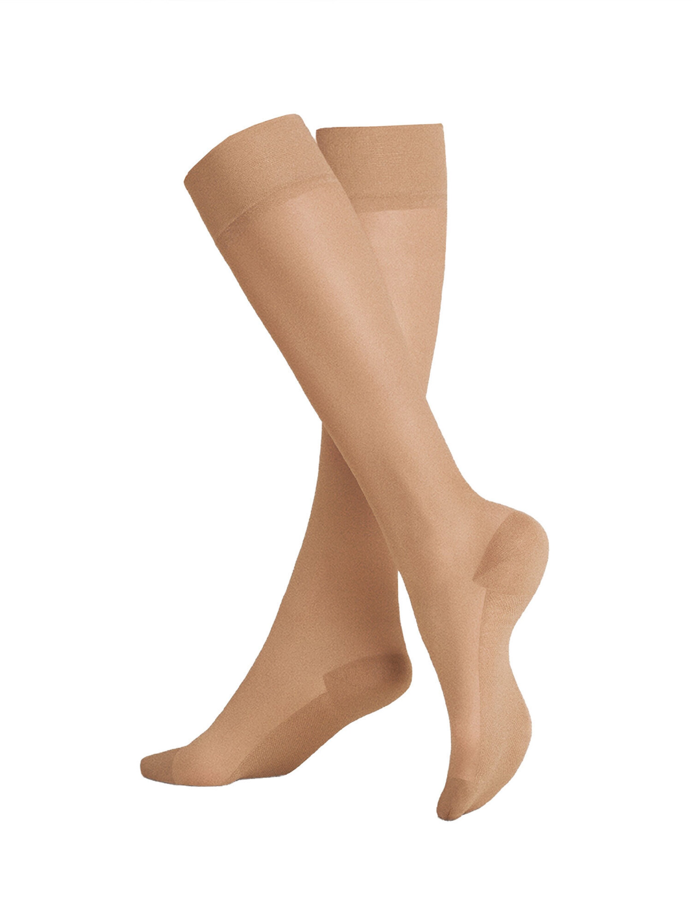 Chaussettes montantes 'Cotton Sole' KUNERT en beige : devant