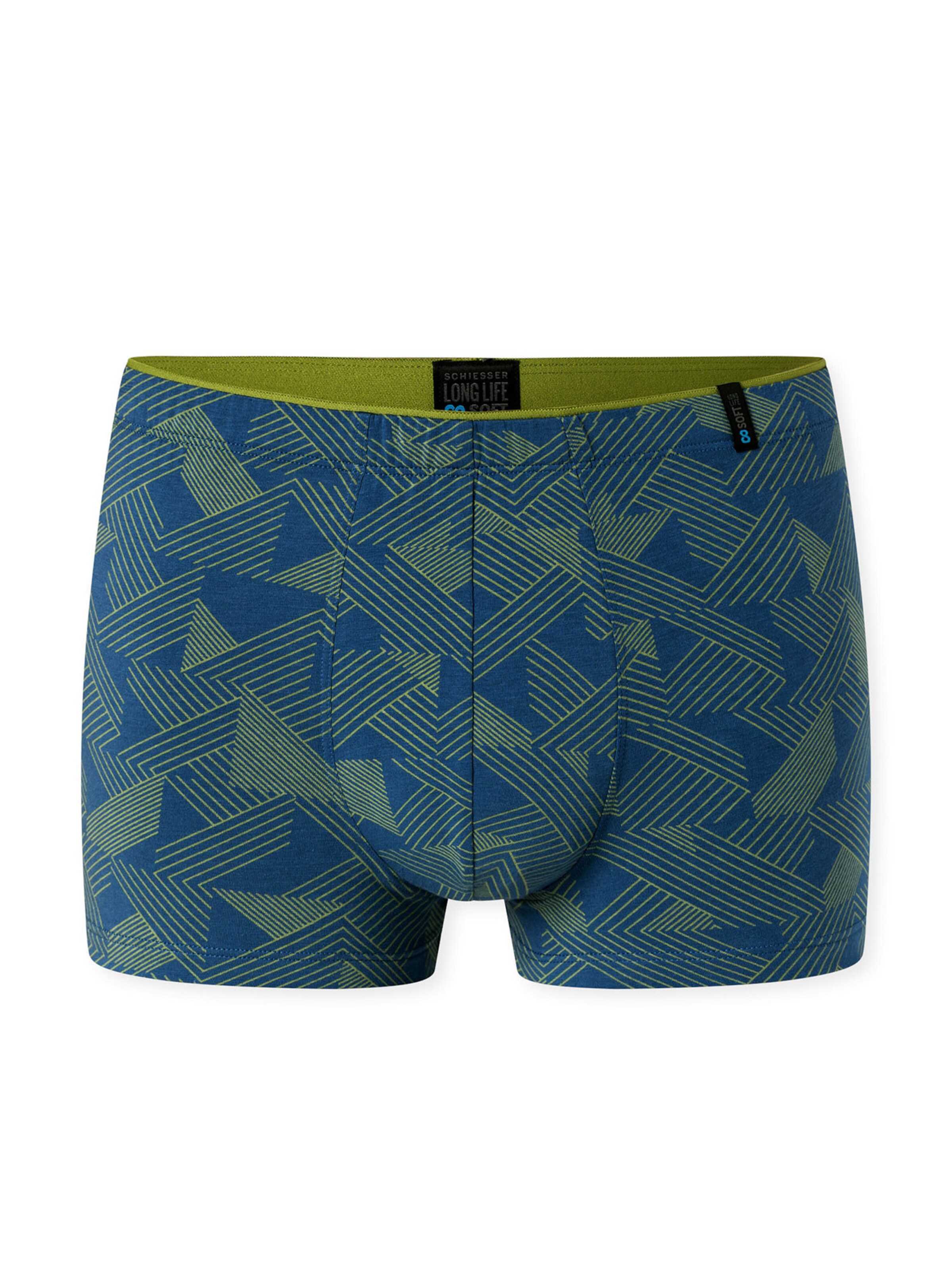 SCHIESSER - Calzoncillo boxer ' Long Life Soft ' en azul: frente