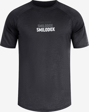 T-Shirt fonctionnel Smilodox en noir : devant