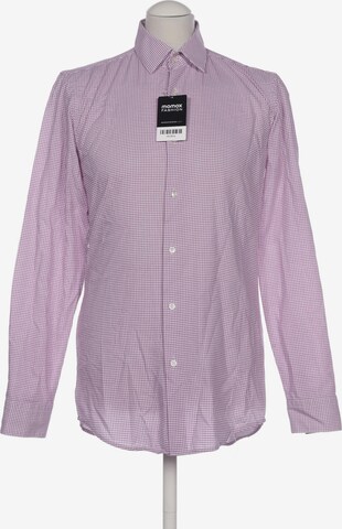 BOSS Black Button Up Shirt in S in Purple: front