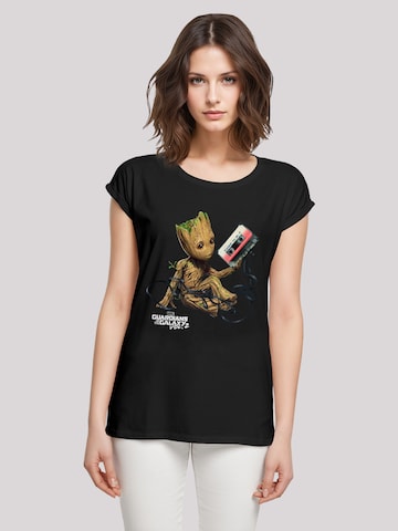 F4NT4STIC Shirt 'Marvel Guardians Of The Galaxy Vol2 Groot Tape' in Zwart: voorkant