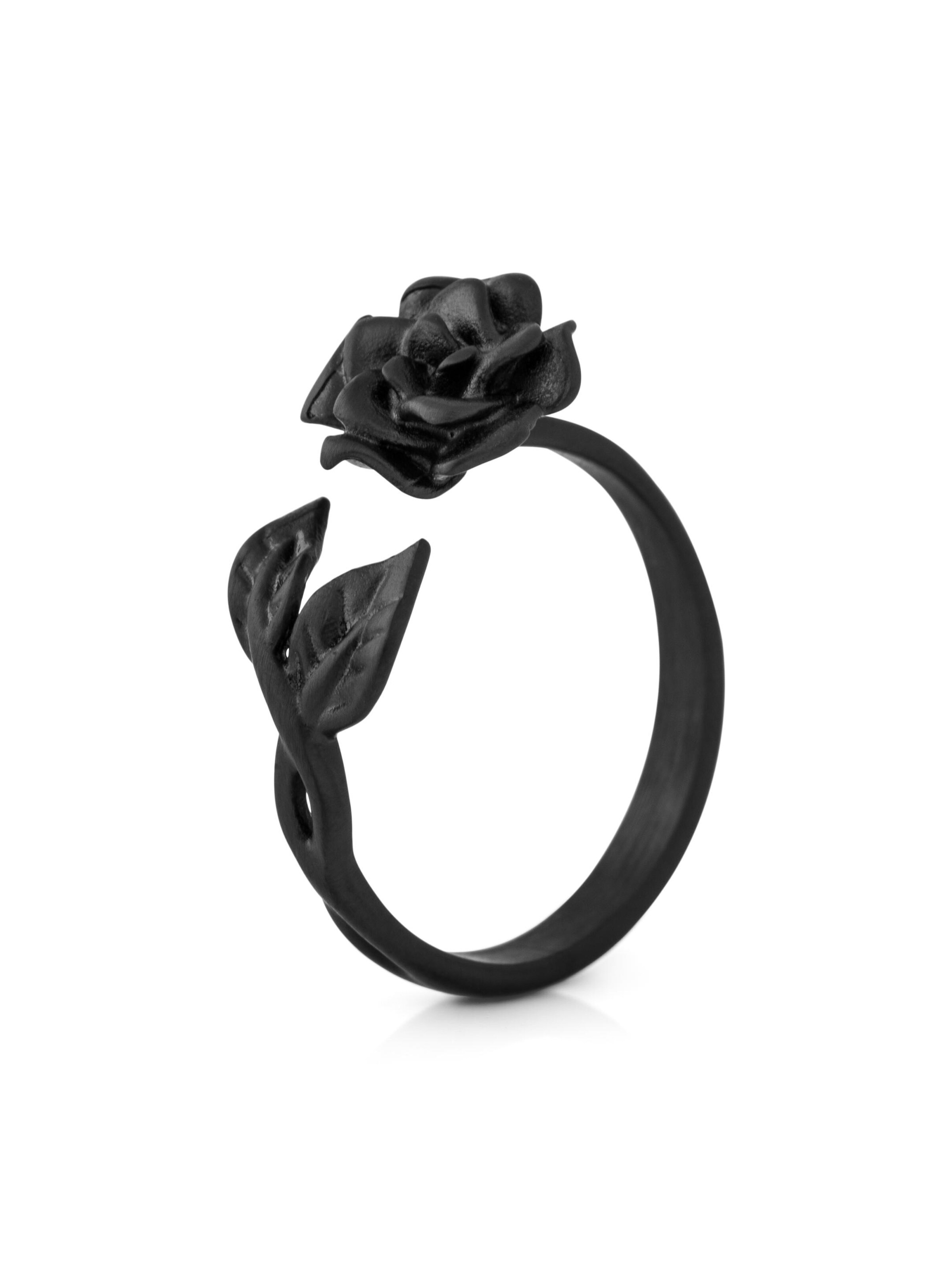 Akitsune Ring 'Rosa' in Black