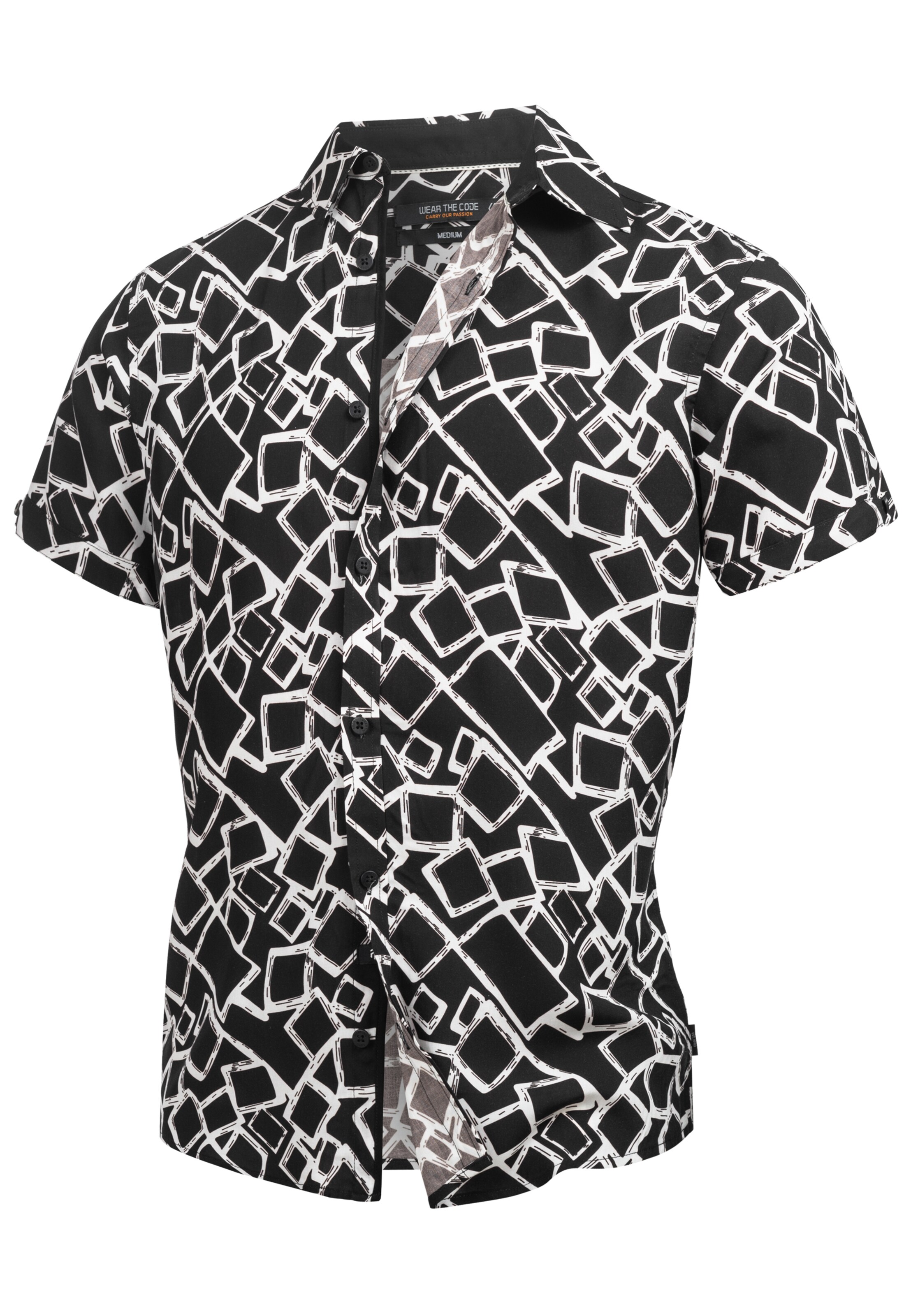 INDICODE JEANS Overhemd 'Podrick' in Zwart: voorkant