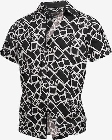 INDICODE JEANS Regular Fit Hemd 'Podrick' in Schwarz: Vorderseite