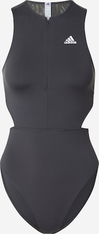 ADIDAS PERFORMANCE Athletic Bodysuit in Grey: front