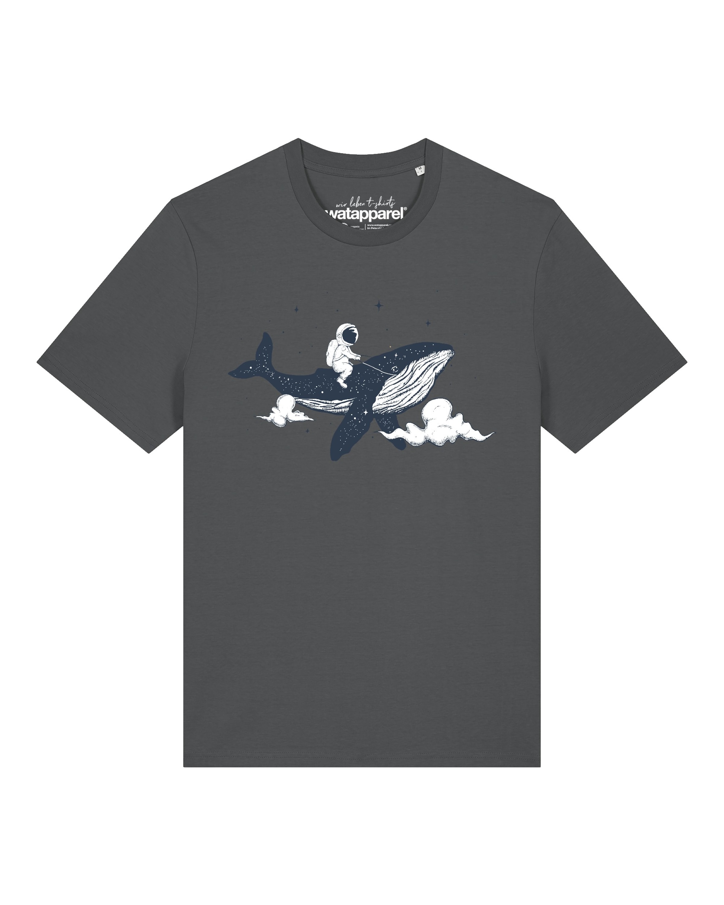 T-Shirt 'Spacewhale' Watapparel en gris : devant