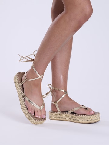 South Beach Sandaal in Goud
