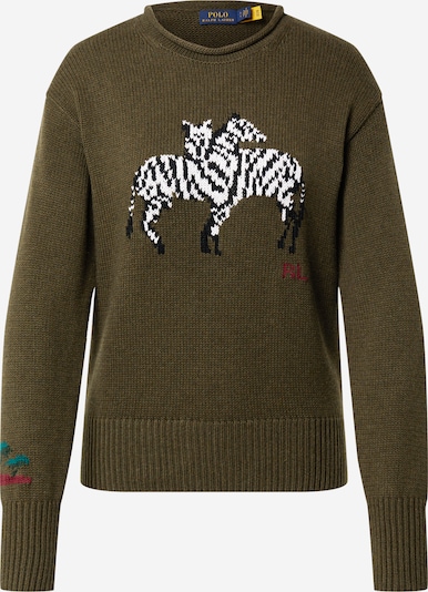 Polo Ralph Lauren Pullover in oliv / jade / rot / schwarz / weiß, Produktansicht