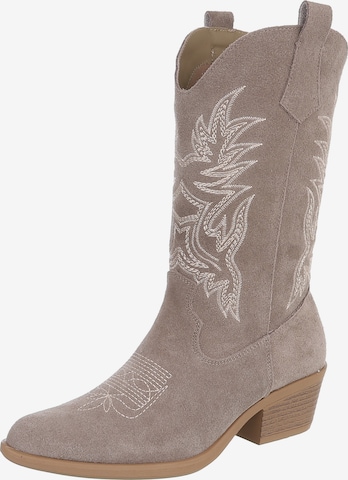 Ital-Design Cowboystiefel in Grau: Vorderseite