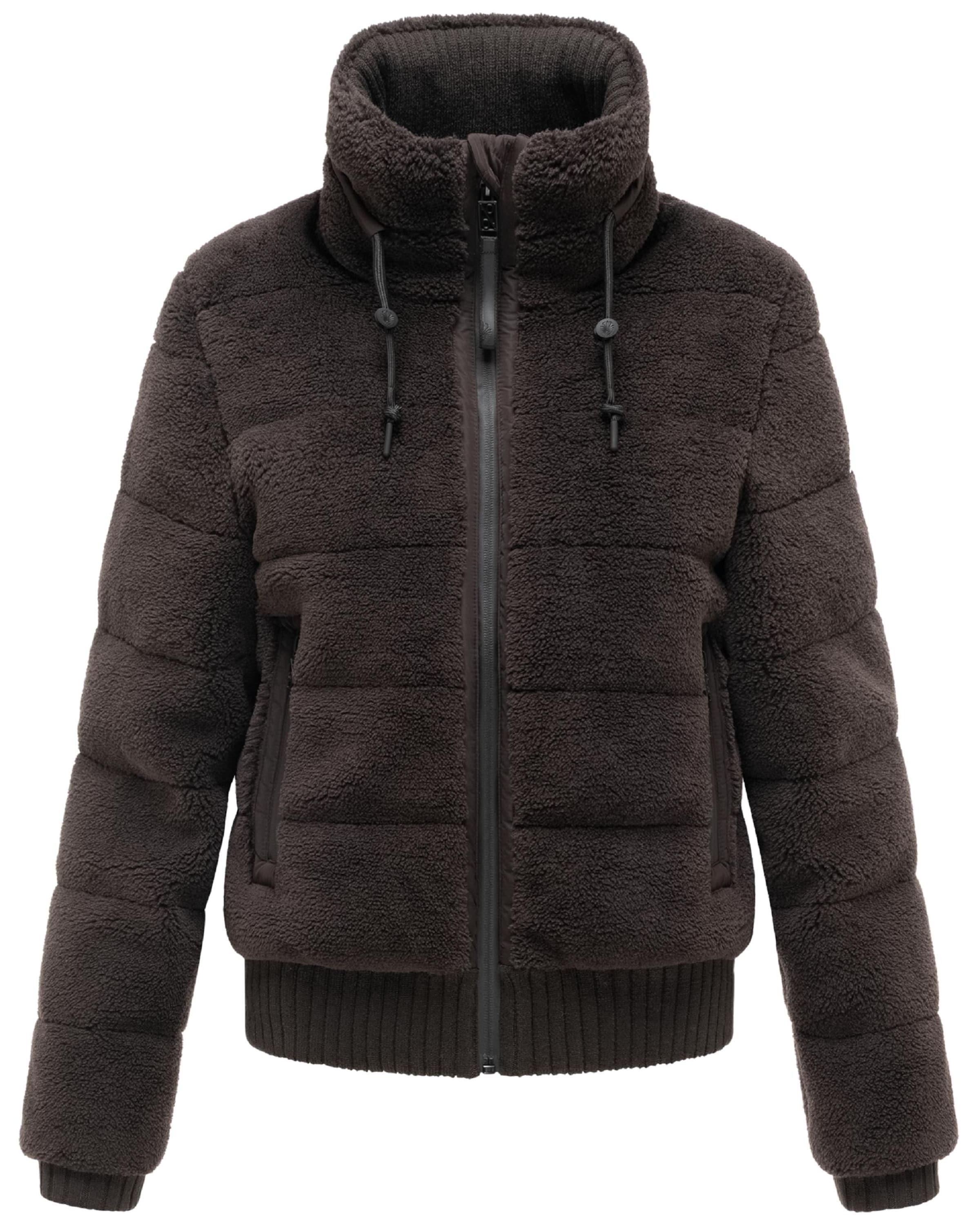 NAVAHOO Fleece Jacket 'Schneepuder 14' in Brown: front