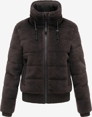 NAVAHOO Fleece Jacket 'Schneepuder 14' in Brown: front