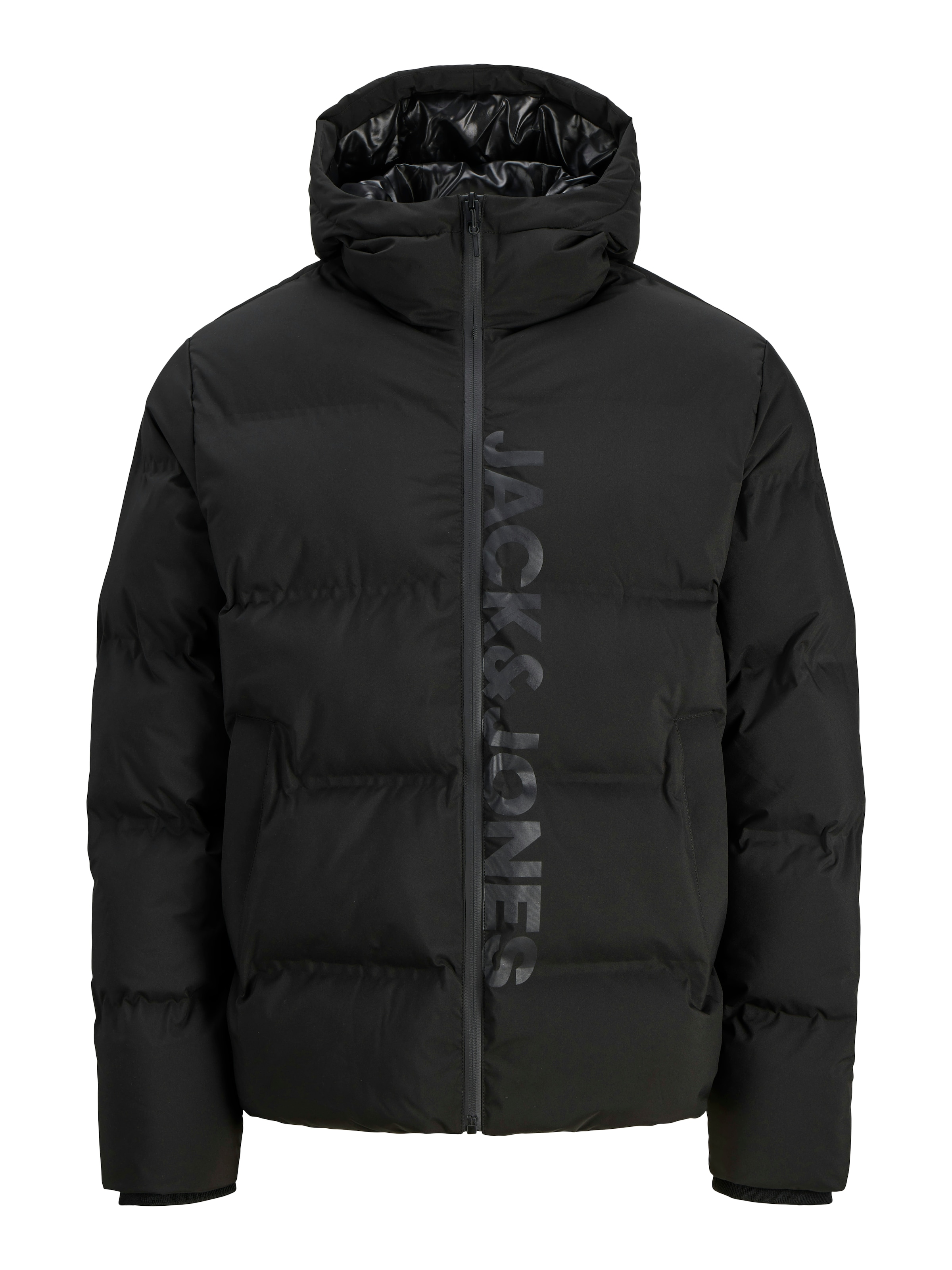 JACK & JONES Зимно яке 'JJKAITO' в черно: отпред