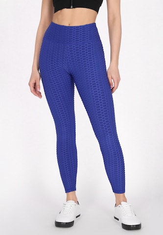 faina Athlsr Skinny Workout Pants 'Fashion Look' in Blue: front