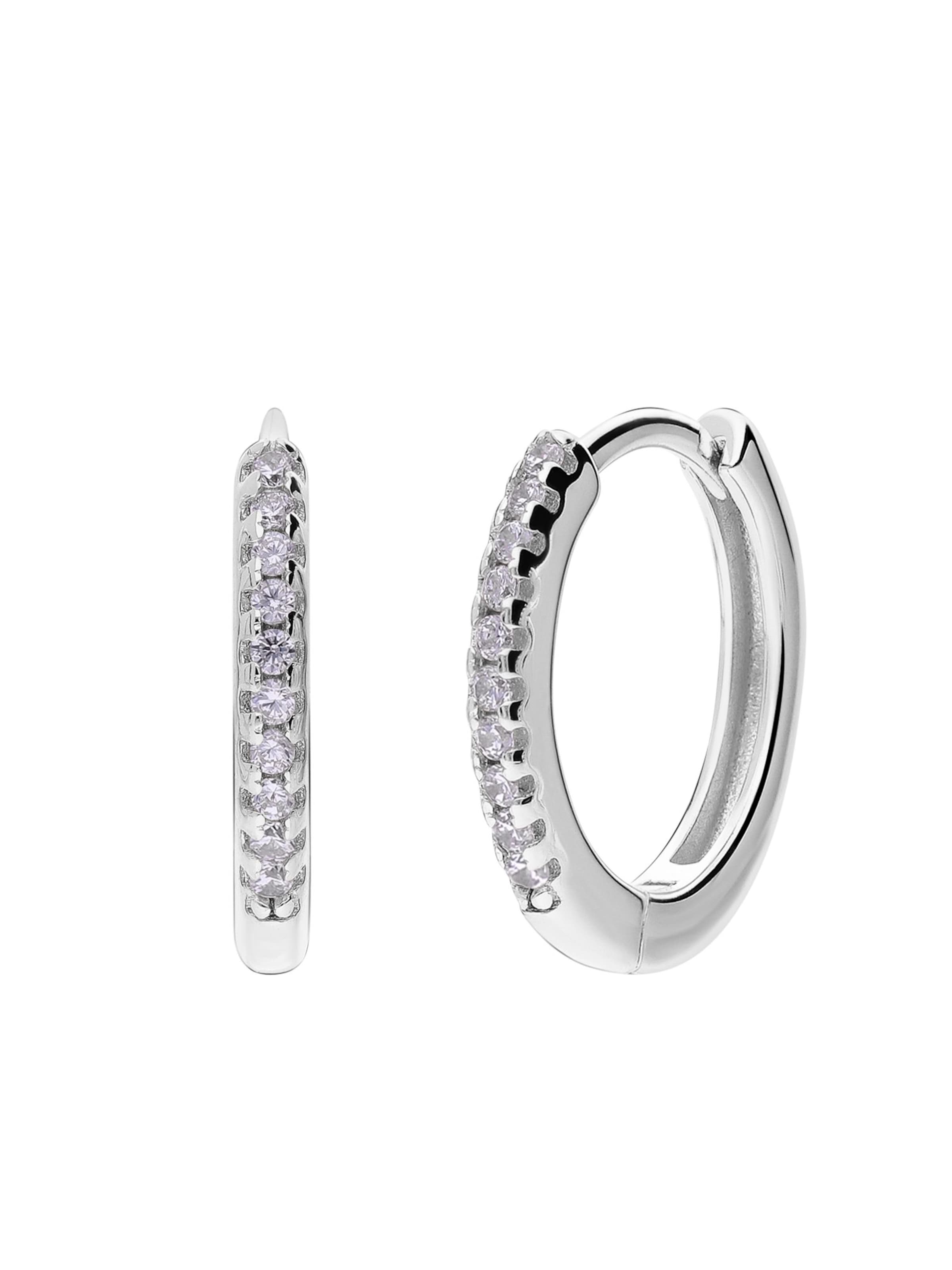 Lucardi Ohrringe 'Modernes Basic' in silber, Produktansicht