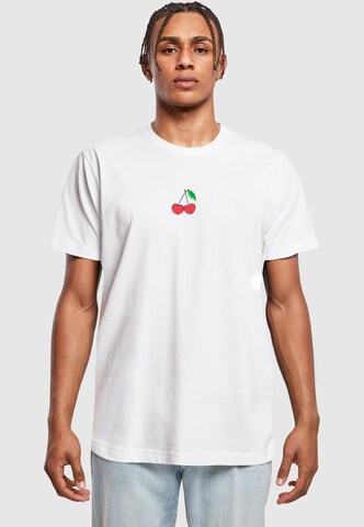 Merchcode Shirt 'Summer - Sweet Cherry' in White: front