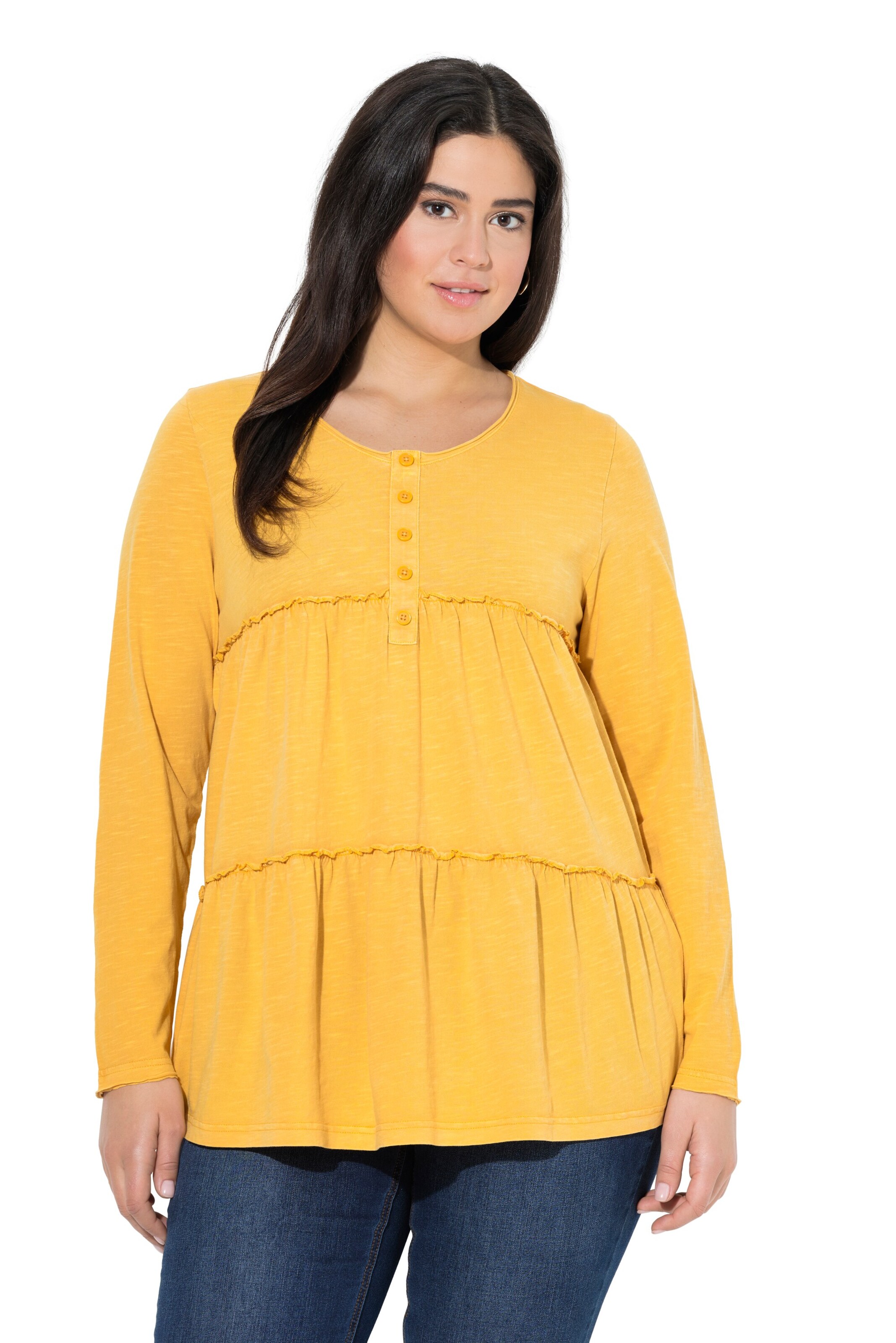 Ulla Popken Shirt in Geel: voorkant