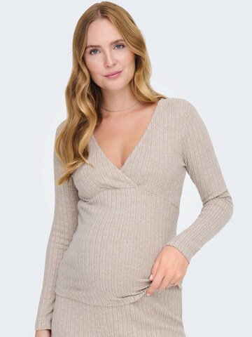 Only Maternity Wide leg Pants 'OLMLola' in Beige