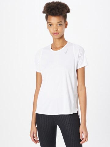 T-shirt fonctionnel 'Race' NIKE en blanc : devant