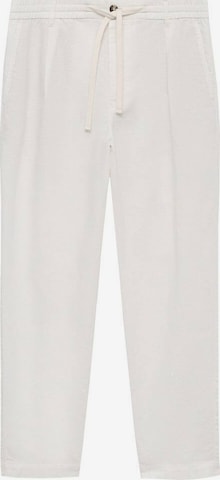 MANGO MAN Regular Pleat-Front Pants 'Romelino' in White: front
