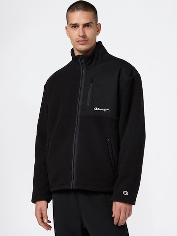 Veste en polaire Champion Authentic Athletic Apparel en noir : devant