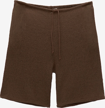 Pull&Bearregular Hlače - smeđa boja: prednji dio