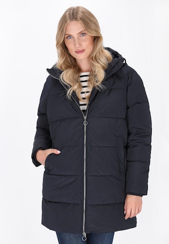 DreiMaster Maritim Wintermantel in Blauw: voorkant
