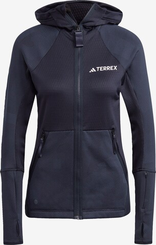 Veste en polaire fonctionnelle 'Tech Flooce' ADIDAS TERREX en bleu : devant