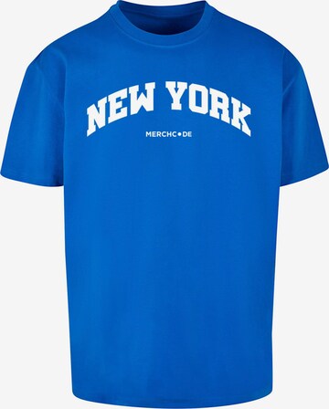 Merchcode Shirt 'New York' in Blauw: voorkant