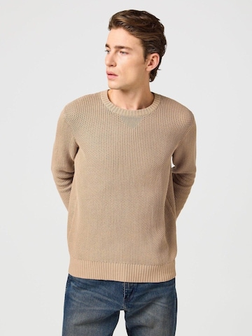 WRANGLER - Jersey 'CREWNECK TIMBERWOLF' en beige: frente