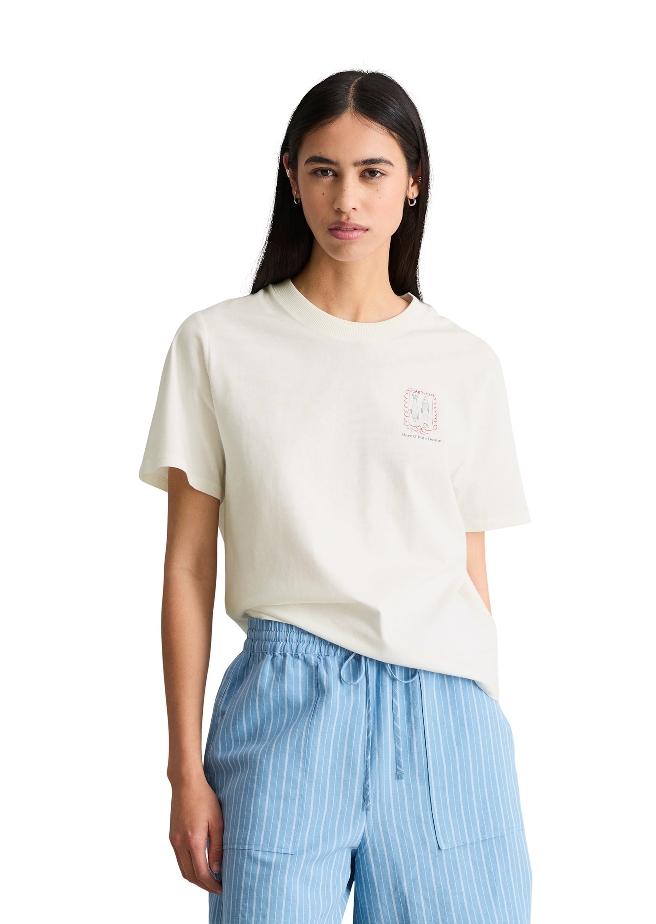T-shirt Marc O'Polo DENIM en blanc : devant