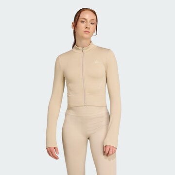 ADIDAS PERFORMANCE Sportstrickjacke 'Essentials' in Beige: Vorderseite