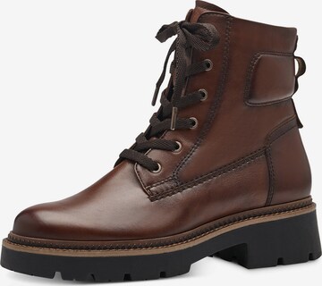 TAMARIS Lace-Up Ankle Boots in Brown: front