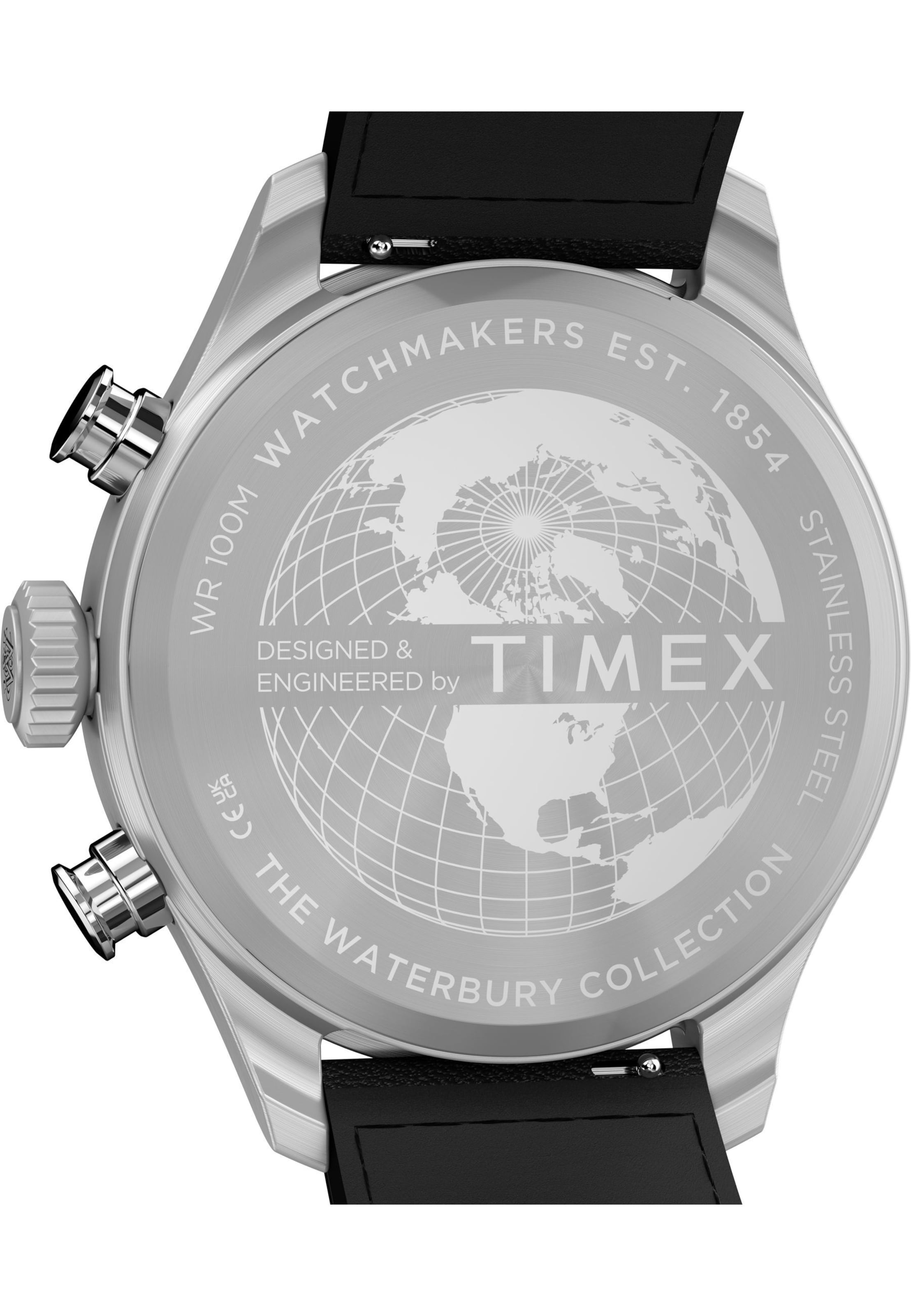 TIMEX Analoog horloge 'Waterbury Ace Fly-Back' in Zwart