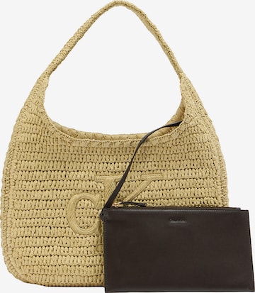 Sac bandoulière Calvin Klein en beige : devant