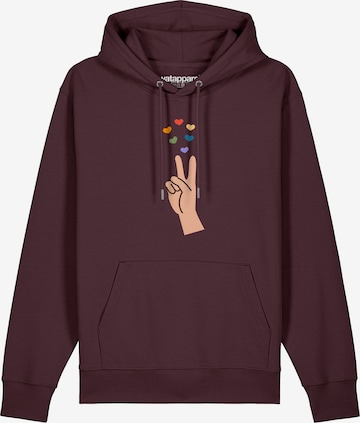 Sweat-shirt ' Spread Love ' Watapparel en rouge : devant