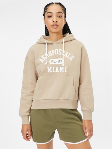 Sweat-shirt AÉROPOSTALE en beige : devant