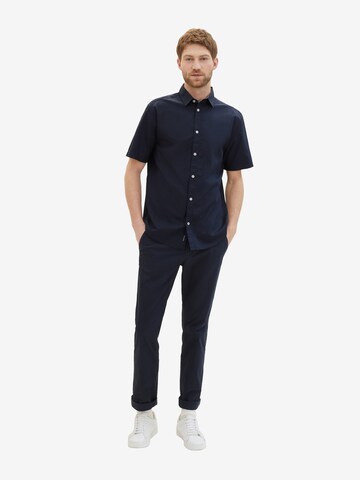 TOM TAILOR Comfort fit Button Up Shirt in Blue