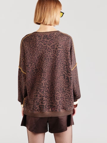 miss goodlife Sweatshirt 'L(I)EBE in Braun