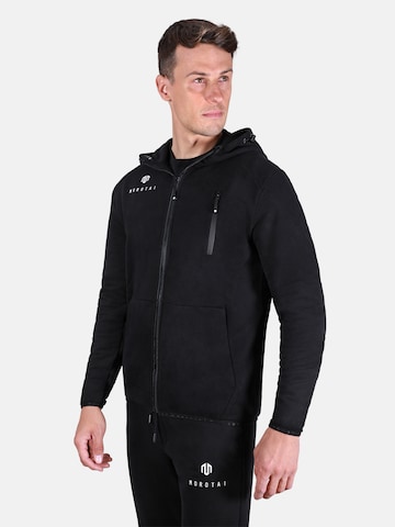 MOROTAI Athletic Zip-Up Hoodie 'Neo' in Black: front