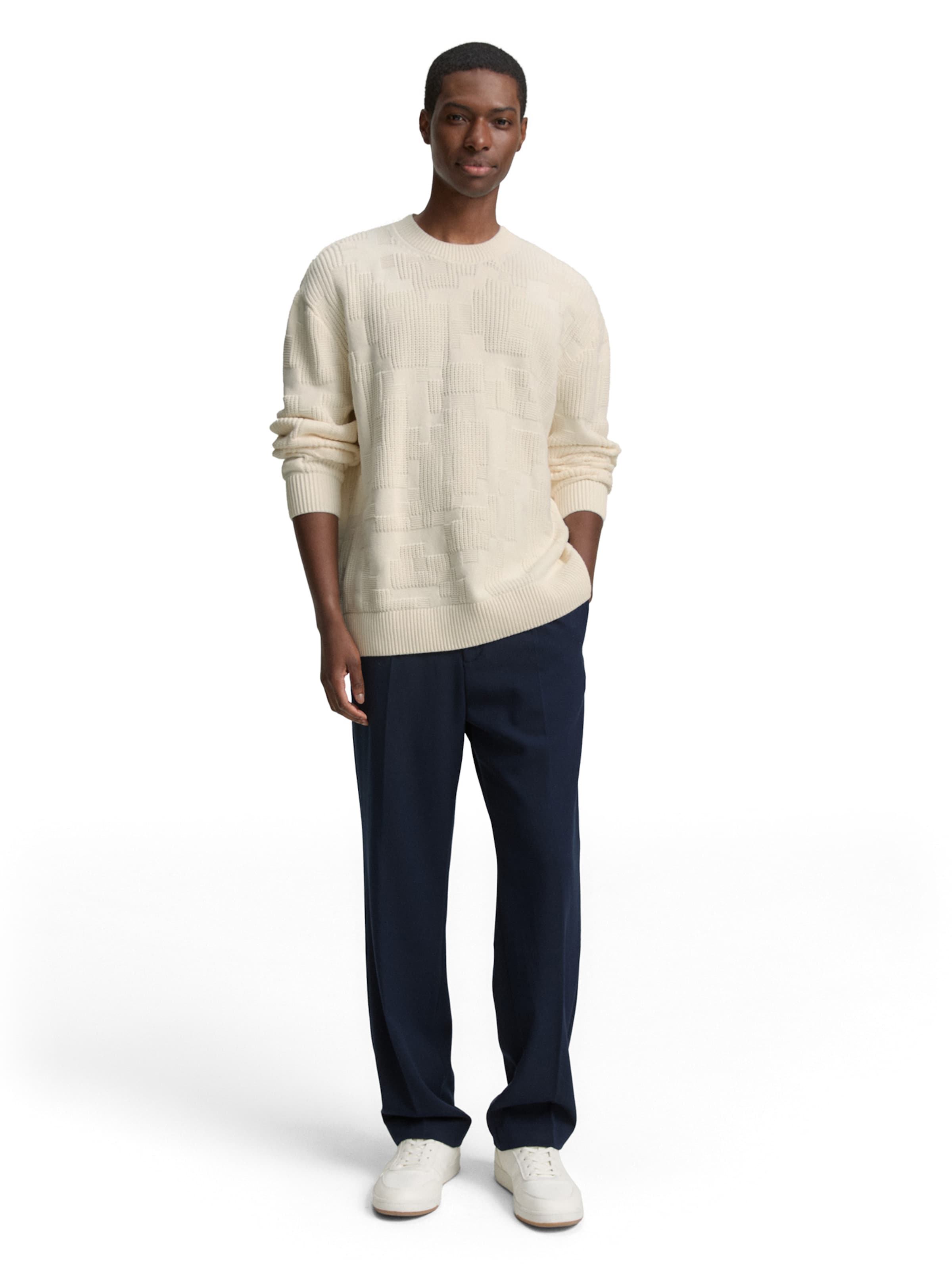 TOM TAILOR DENIM Sweater in White
