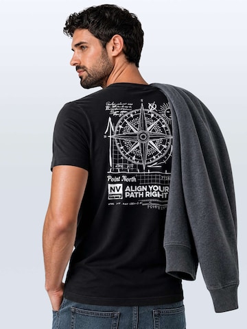 Neverless Shirt 'Compass' in Black