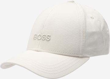 BOSS Шапка с козирка 'Ari' в бяло: отпред