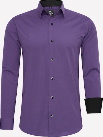 Rusty Neal Regular fit Overhemd in Lila: voorkant