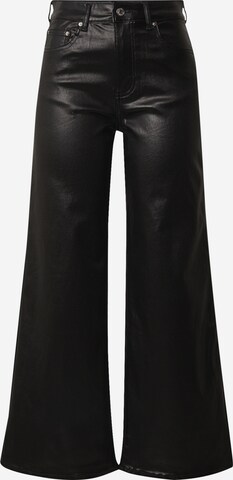 Wide leg Jeans de la Gina Tricot pe negru: față