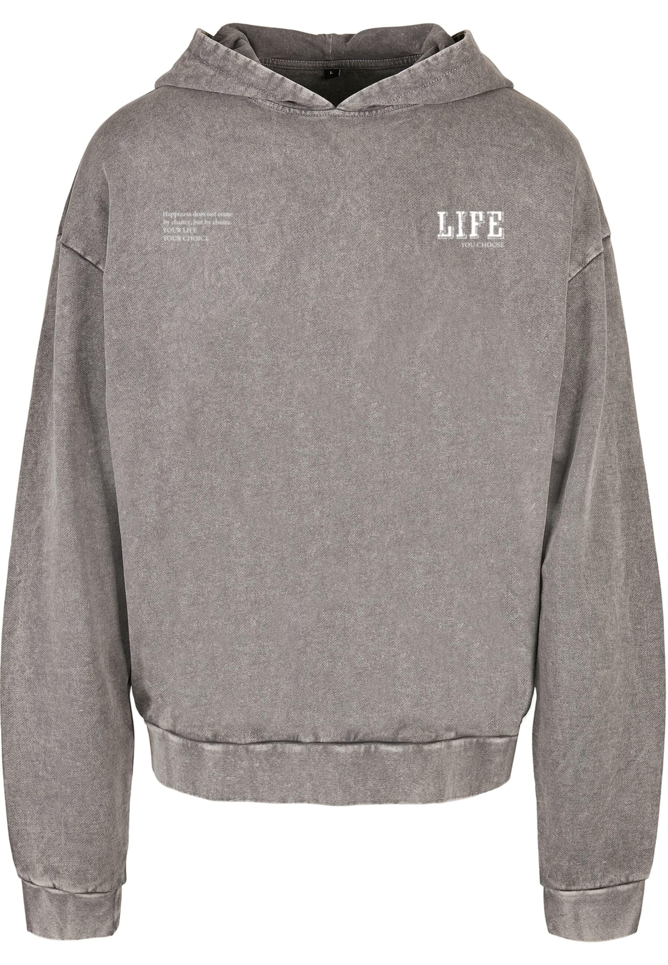 Merchcode Sweatshirt 'Life' in Grey: front