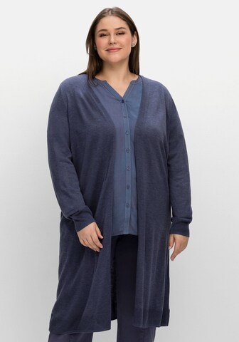 SHEEGO Knit Cardigan in Blue: front